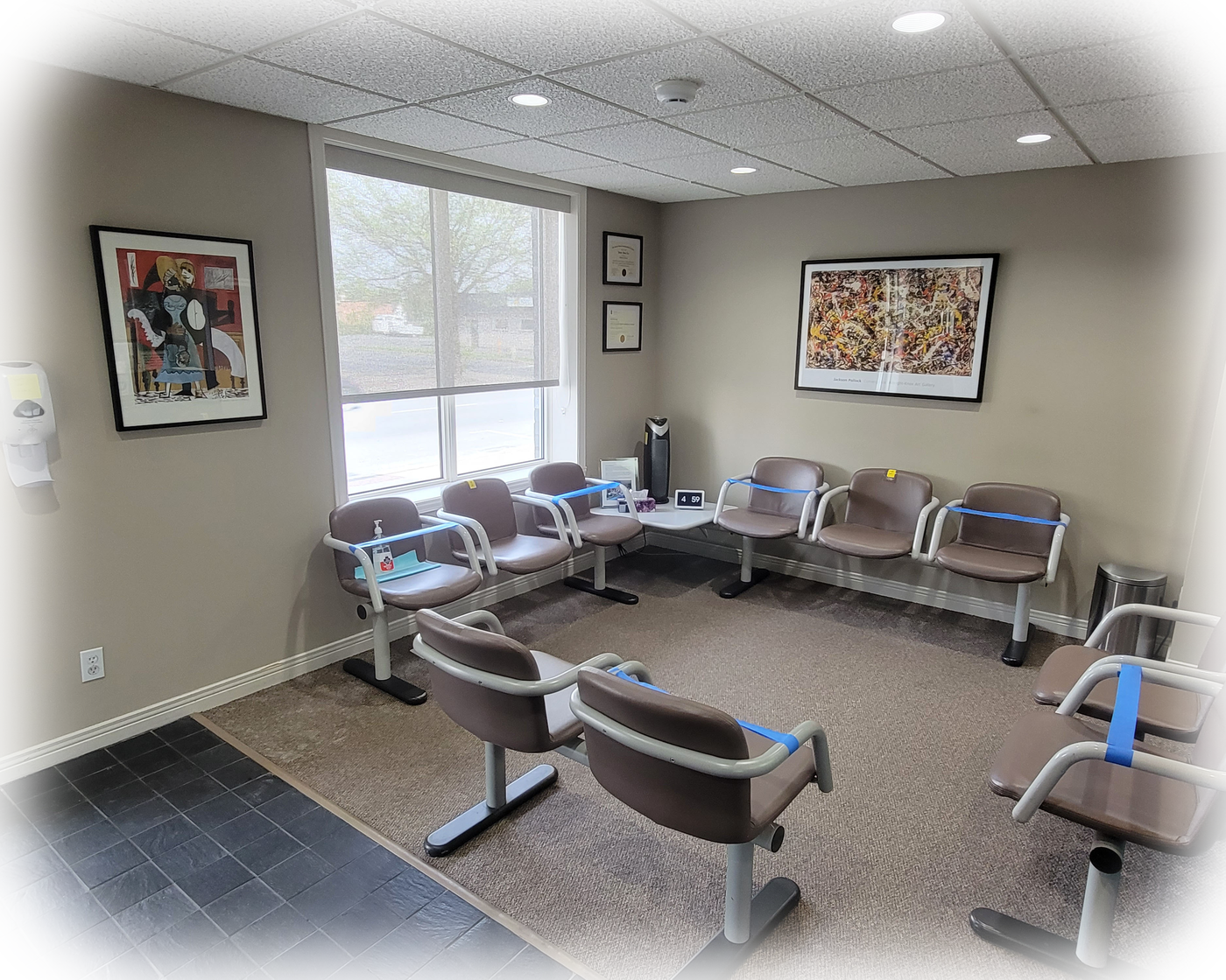 Comfortable patient lounge inside Cornwall Dental Arts