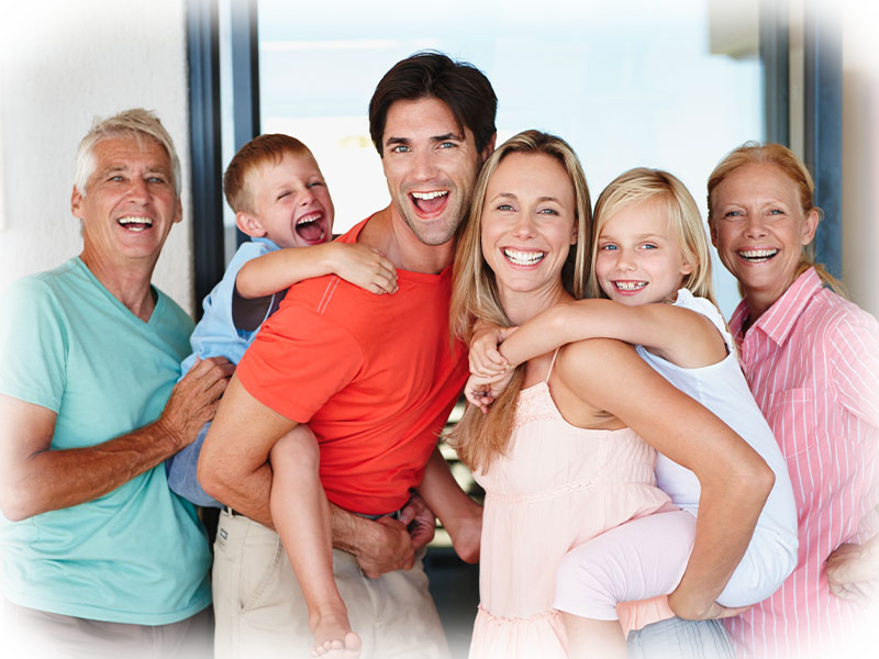 Relaxed, laughing family — the comfort-focused experience we aim for